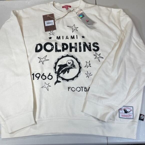 Miami Dolphins Mitchell & Ness Women's Throwback Logo Pullover Sweatshirt - Picture 1 of 2